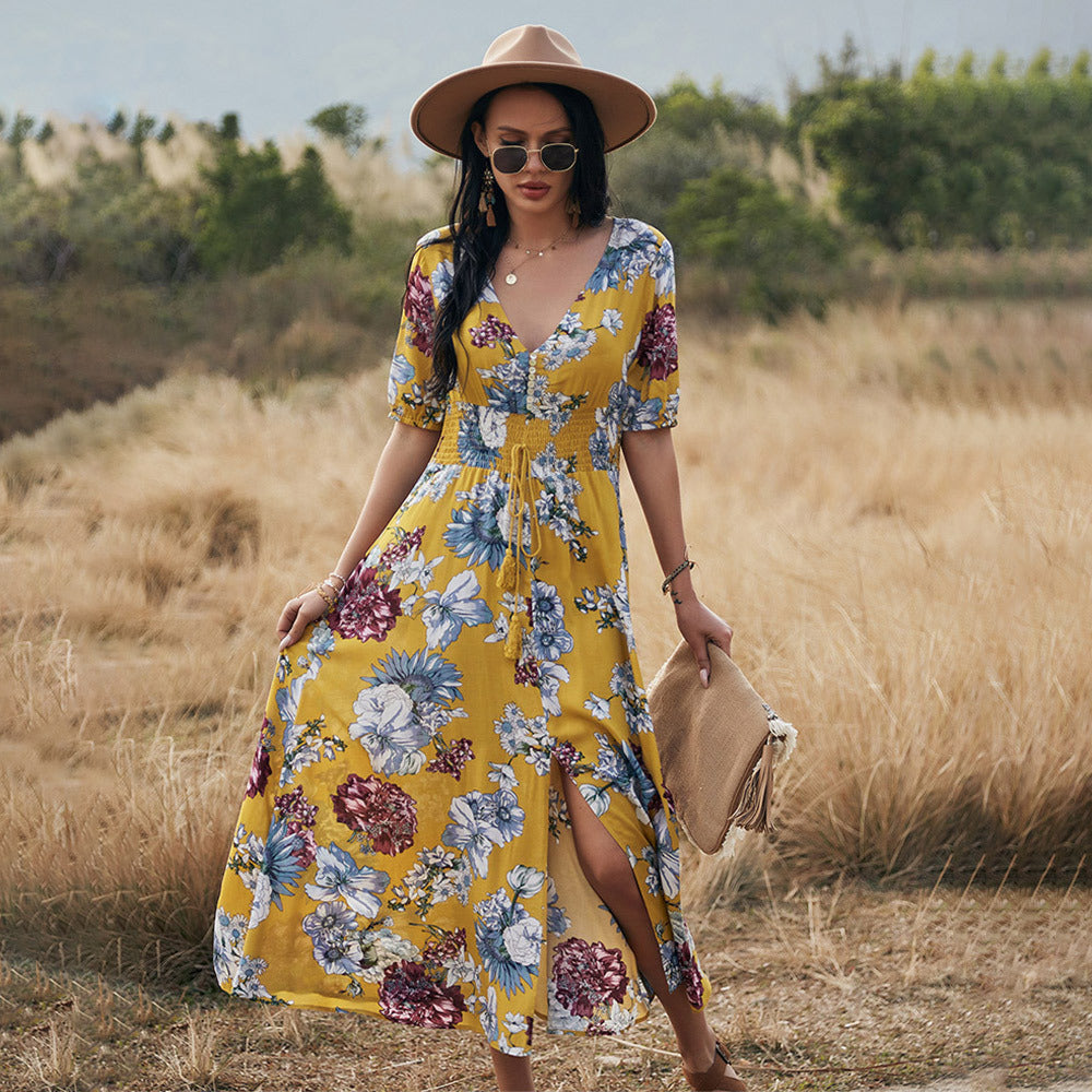 Floral summer beach dress