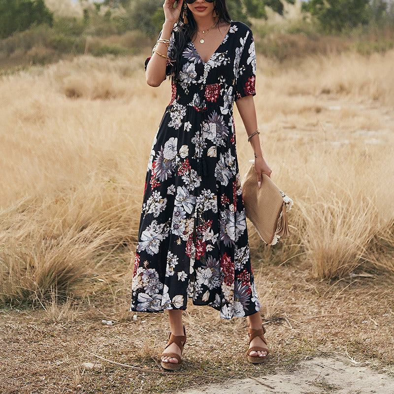 Floral summer beach dress