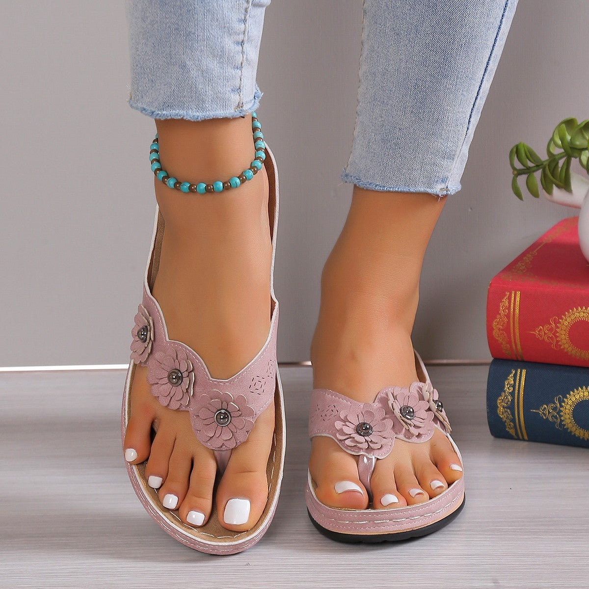 Flip-Flops mit drei Blumen
