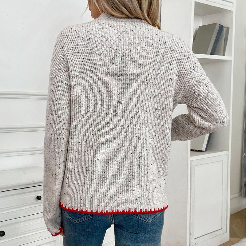 Love Sweater mit halbem Rollkragen