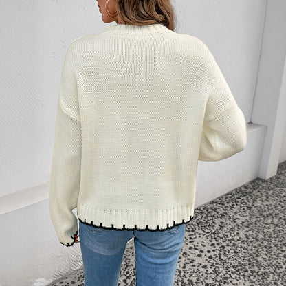 Pullover mit Rundhalsausschnitt und Streifen