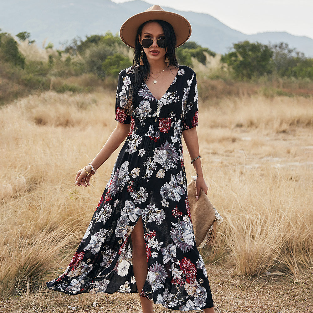 Floral summer beach dress