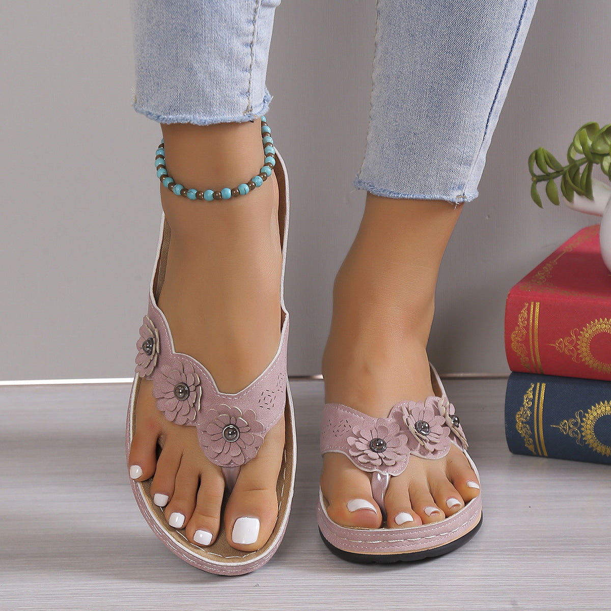 Flip-Flops mit drei Blumen