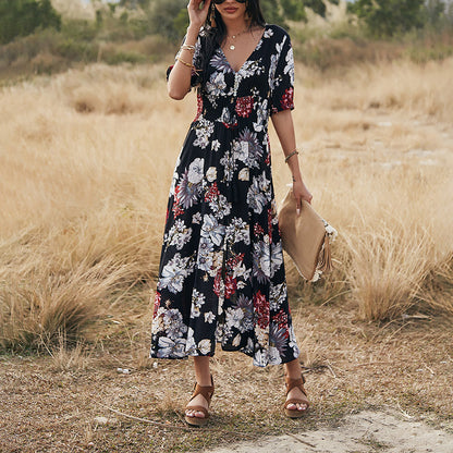 Floral summer beach dress
